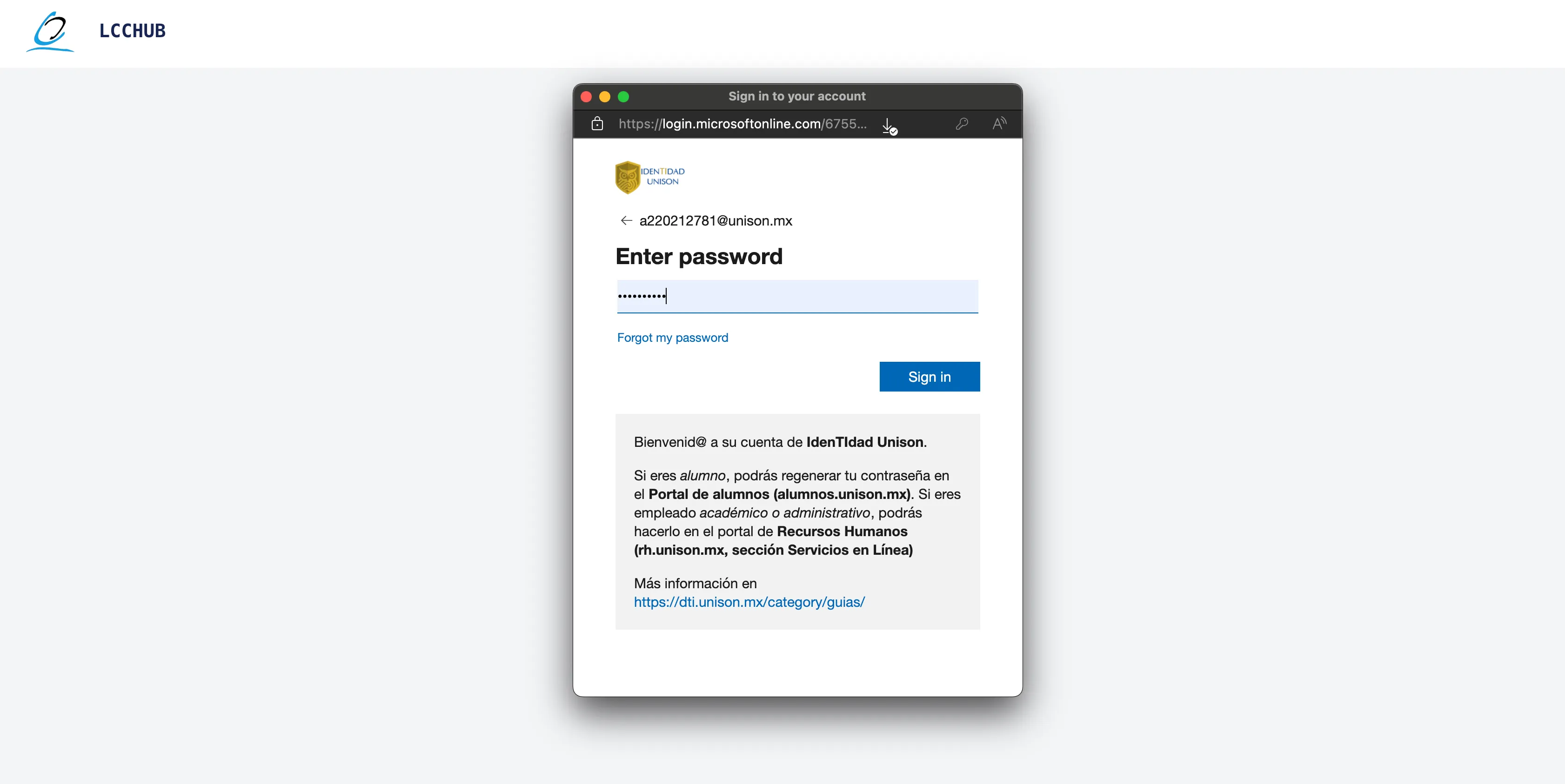Ventana de Identidad Unison